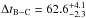 \hbox{$\Delta t_{\rm B-C}= 62.6^{+4.1}_{-2.3}$}