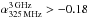 \hbox{$\alpha_{\rm 325\, MHz}^{\rm 3\, GHz}>-0.18$}