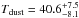 \hbox{$T_{\rm dust}=40.6^{+7.5}_{-8.1}$}