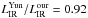 \hbox{$L^{\rm Yun}_{\rm IR}/L^{\rm our}_{\rm IR}=0.92$}