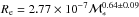 \hbox{$R_{\rm e}=2.77\times10^{-7}\mathcal{M}_*^{0.64\pm0.09}$}