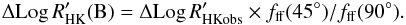 \appendix \setcounter{section}{2} \begin{equation} \Delta {\rm Log}\,R'_{\rm HK}({\rm B})= \Delta {\rm Log}\,R'_{\rm HK obs} \times f_{\rm ff}(45^{\circ})/f_{\rm ff}(90^{\circ}) . \end{equation}