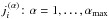 \hbox{$ j_i^{\,(\alpha)}\colon \alpha = 1,\dotsc, \alpha_\mathrm{max} $}
