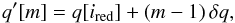 \appendix \setcounter{section}{1} \begin{equation} q^\prime[m] = q[i_\red] + ( m - 1 )\,\delta q, \end{equation}
