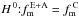 \hbox{$H^{\, 0}{:} f_{\rm m}^{\rm \, E+A} = f_{\rm m}^{\rm \, C}$}