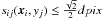 \hbox{$s_{ij}(\vec{x}_i,y_j) \leq \frac{\sqrt{2}}{2}dpix$}