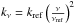 \hbox{$k_\nu = k_{\rm ref} \left( \frac{\nu}{\nu_{\rm ref}} \right)^2$}