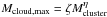 \hbox{$M_\text{cloud,max} = \zeta M_\text{cluster}^\eta$}