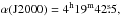 \hbox{$\alpha({\rm J}2000)=4^{\rm h}19^{\rm m}42\fs5,$}