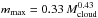 \hbox{$m_{{{\rm max}}}=0.33\,M_{{{\rm cloud}}}^{0.43}$}