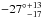 \hbox{$-27{^\circ}^{+13}_{-17}$}