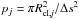 \hbox{$p_j=\pi R_{\rm cl, \it{j}}^2/\Delta s^2$}