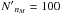 \hbox{$N{'}_{n_M}=100$}