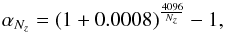 \appendix \setcounter{section}{1} \begin{equation} \alpha_{N_{z}} = (1 + 0.0008)^{\frac{4096}{N_{z}}} - 1, \end{equation}