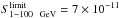 \hbox{$S_{1{-}100 \ {\rm~GeV}}^{\rm limit} = 7 \times10^{-11}$}