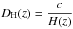 \hbox{$D_{\rm H}(z)=\displaystyle\frac{c}{H(z)}$}