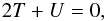 \begin{eqnarray} 2T + U = 0, \label{virial} \end{eqnarray}