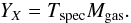 \begin{eqnarray} Y_X = T_{\rm spec} M_{\rm gas}. \end{eqnarray}