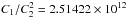 \hbox{$C_{1}/C_{2}^{2}=2.51422\times 10^{12}$}