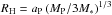 \hbox{$R_\mathrm{H}=a_\mathrm{P}\left(M_\mathrm{P}/3M_*\right)^{1/3}$}