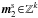 \hbox{$\bm{m}_{2}^{\rm s} \!\in\! \mathbb{Z}^{k}$}