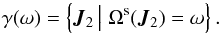 \begin{equation} \gamma (\omega) = \left\{ \bm{J}_{2} \, \big| \; \Omega^{\rm s} (\bm{J}_{2}) = \omega \right\} . \label{definition_gamma_disc} \end{equation}