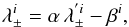 \begin{equation} \label{Eq_lambda} \lambda_{\pm}^{i} =\alpha\,\lambda_{\pm}^{' i}-\beta^{i}, \end{equation}