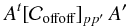 \begin{equation} A^t [\Coffoff ]_{pp'} \, A' \end{equation}