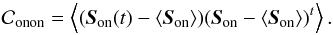 \begin{equation} \label{E:conon} \Conon = \aver{(\sbe(t) - \aver{\sbe}) (\sbe - \aver{\sbe})^{t}}. \end{equation}