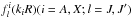 \hbox{$f_l^i(k_i R)(i=A,X;l=J,J')$}