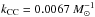 \hbox{$ k_{\rm CC}= 0.0067~{M}_{\odot}^{-1}$}