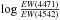 \hbox{$\log \frac{EW(4471)}{EW(4542)}$}
