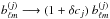\hbox{$b_{\ell m}^{(j)} \longrightarrow (1 + \delta c_j) \ b_{\ell m}^{(j)}$}