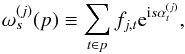 \appendix \setcounter{section}{1} \begin{equation} \omega_s^{(j)}(p) \equiv \sum_{t\in p} f_{j,t} {\rm e}^{{\rm i} s \alpha^{(j)}_t}, \label{eq:spin_omega} \end{equation}