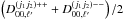 \hbox{$\left(D^{(j_1j_2)++}_{00, \ell'} + D^{(j_1j_2)--}_{00, \ell'}\right)/2$}
