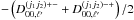 \hbox{$-\left(D^{(j_1j_2)+-}_{00, \ell'} + D^{(j_1j_2)-+}_{00, \ell'}\right)/2$}