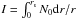 \hbox{$I=\int_0^{r_{\rm s}}N_0{\rm d}r/r$}