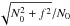 \hbox{$\sqrt{N_0^2+f^2}/N_0$}