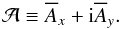 \begin{equation} {\cal A}\equiv\meanA_x+\ii\meanA_y. \end{equation}