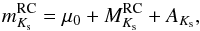 \begin{equation} \label{eq:rel} m_{K_{\rm s}}^{\rm RC} = \mu_0 + M_{K_{\rm s}}^{\rm RC} + A_{K_{\rm s}} , \end{equation}
