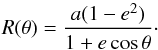 \appendix \setcounter{section}{2} \begin{equation} \label{eq_eccentric_ref_radius} R(\theta) = \frac{a(1-e^2)}{1+e \cos{\theta}} \cdot \end{equation}
