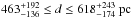 \hbox{$463^{+192}_{-136}\le d\le 618^{+243}_{-174}~{\rm pc}$}