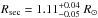 \hbox{$R_{\rm{sec}} = 1.11^{+0.04}_{-0.05}~R_{\odot}$}