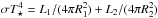 \hbox{$ \sigma T_\star^4 = L_1/(4 \pi R_1^2) + L_2/(4\pi R_2^2)$}