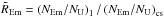 \hbox{$\tilde{R}_\mathrm{Em} = \left({N_\mathrm{Em}}/{N_\mathrm{U}}\right)_{1} /\left({N_\mathrm{Em}}/{N_\mathrm{U}}\right)_{\mathrm{cs}}$}