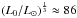 \hbox{$(L_0/L_\odot)^{\frac{1}{3}}\approx 86$}