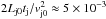 \hbox{$2 L_\mathrm{j0} t_\mathrm{j}/ v_\mathrm{j0}^2 \approx 5\times 10^{-3}$}