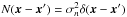 \hbox{$N(\x-\x')=\sigma_n^2 \delta (\x -\x')$}