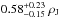 \hbox{$0.58_{-0.15}^{+0.23}~\rho_{\rm J}$}