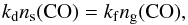 \appendix \setcounter{section}{1} \begin{equation} k_\mathrm{d} n_\mathrm{s}(\mathrm{CO}) = k_\mathrm{f} n_\mathrm{g}(\mathrm{CO}), \end{equation}